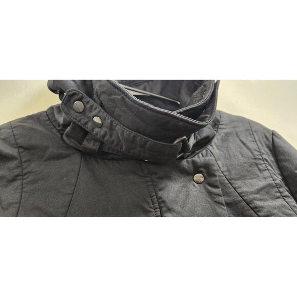 JNBY Women’s Black High Collar Jacket Size L Asymmetrical Zip Modern Minimalist - Picture 6 of 16